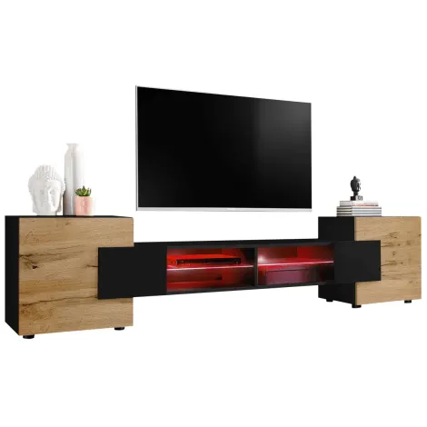 TV-Schrank Merano, Schwarz/Wotan - 6